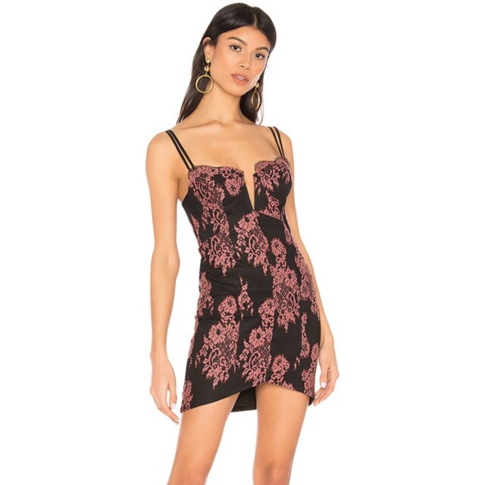 NBD | Pink Black Cahuenga Lace Mini Night Out Dress - Picture 2 of 7